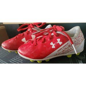 Under Armour Kids Youth Baseball or Soccer (Sports) Cleats Size 10k Red & White